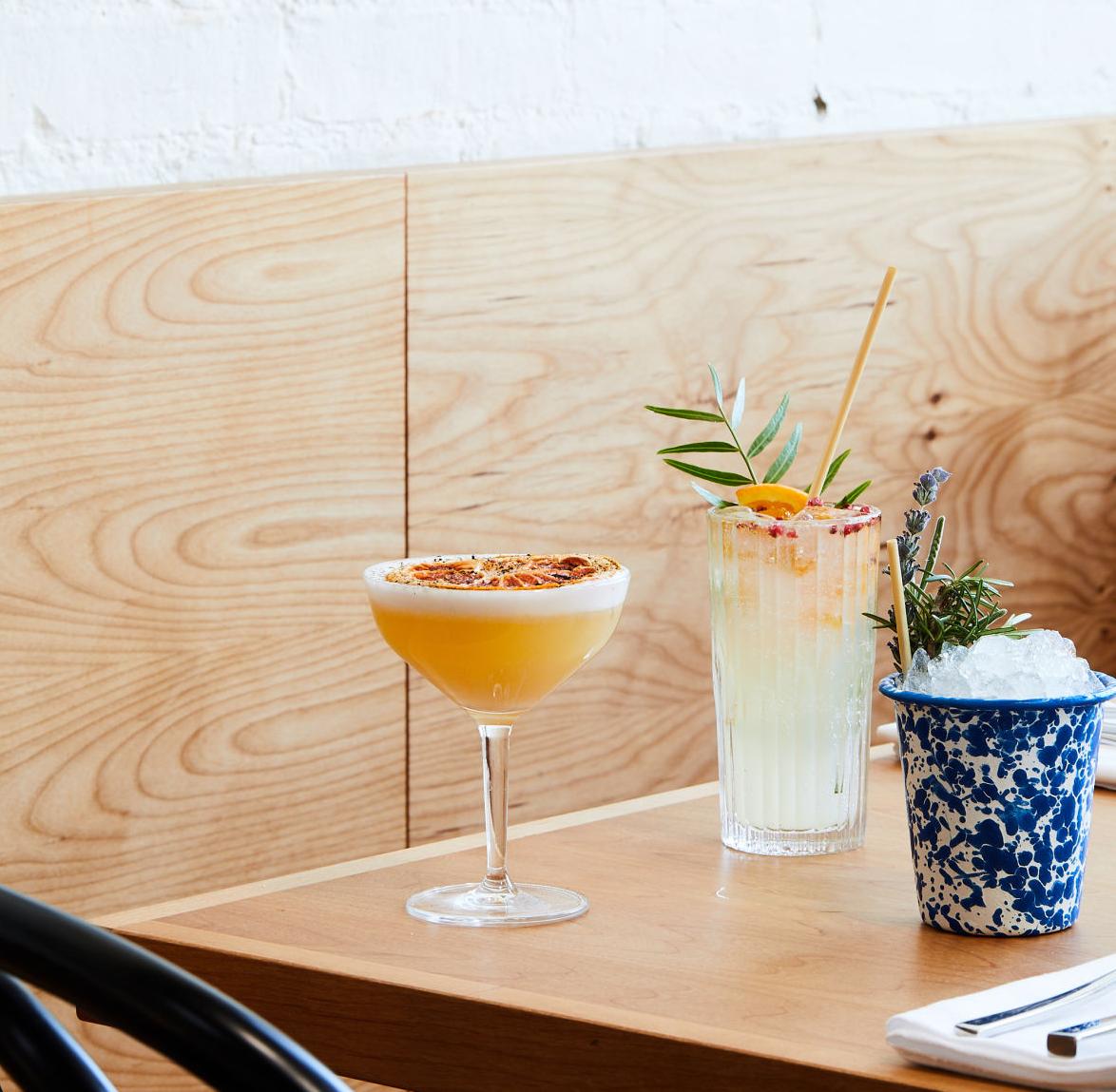 Cocktails on table